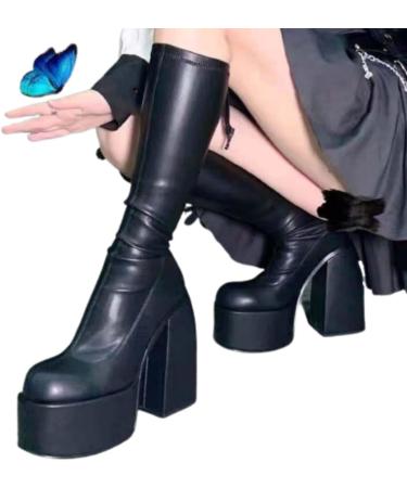 Women s Overknees Boots - Stylish & Comfortable High Heels Winter Slide Boots EU Size 38 Black - Buy Online on GoSupps.com