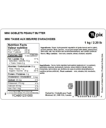 Yupik Mini Peanut Butter Cups 1 kg Kosher Milk Chocolate Goblets Peanut Butter Filling Smooth & Creamy Delicious Snacks Ideal for Baking Topping & Gifting 1.0 kg (Pack of 1) - Buy Online on GoSupps.com