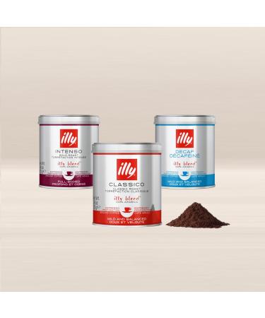 Illy Coffee Intenso Dark Roast Ground Coffee 125g - 100% Arabica Blend - Buy Online on GoSupps.com