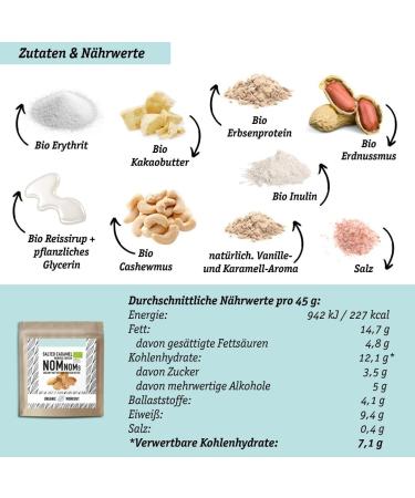Buy Salted Caramel Nomnoms Big Pack | Organic Vegan Protein Bites (225g - 15 Bites) | Healthy Nutmus Bar Alternative - Buy Online on GoSupps.com