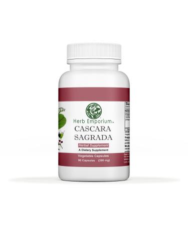 Herb Emporium Sacred Bark (Cascara Sagrada Rhamnus purshiana) 90 Capsules (700 mg) Herbal Supplement for Healthy and Easy Digestion (Pack of 1)