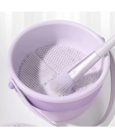 3-in-1 Silicone Make-Up Brush Cleaner & Holder - Clean Store Dry Cosmetic Brushes & Sponges (Purple) | International Shipping - Buy Online on GoSupps.com