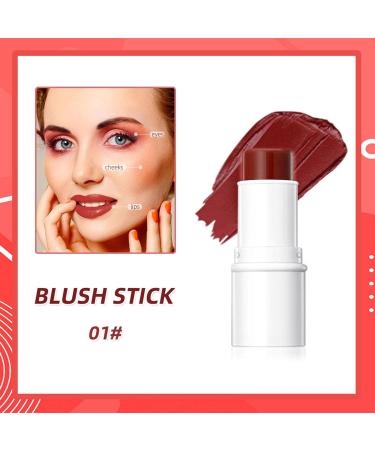 Multifunctional Makeup Stick 3D Highlighter Blush and Rouge Lip Stick Waterproof Highlighter Blush Stick Cream Texture Anti-Sweat Makeup Stick for Cheeks Lips and Eyes Blush Stick (01) - Buy Online on GoSupps.com