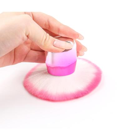 ANGNYA Soft Kabuki Nail Dust Brush for Acrylic Nails - Pink White Hair with Gradient Handle - Buy Online on GoSupps.com