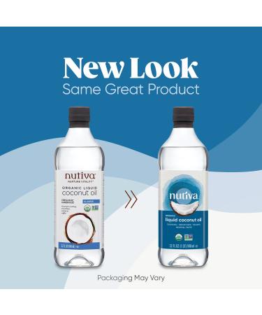 Nutiva Organic Liquid Coconut Oil Classic 32 fl oz - Premium Quality Cooking & Beauty Oil - Buy Online on GoSupps.com