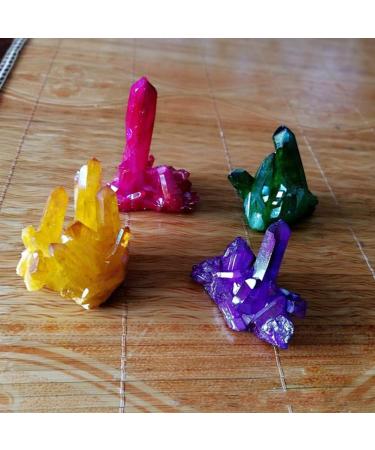 Natural Crystal Rough Home Decoration Natural Beautiful White Crystal Raw Quartz Cluster Plating Colorful Specimen Ornaments Stones (Color : Yellow Size : 100g) 100g Yellow - Buy Online on GoSupps.com