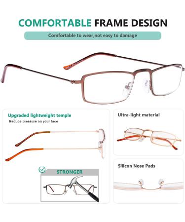 Eyekepper 5-Pack Stainless Steel Half-Eye Reading Glasses +0.75 - Stylish Gold Frames for Comfortable Reading - Buy Online on GoSupps.com