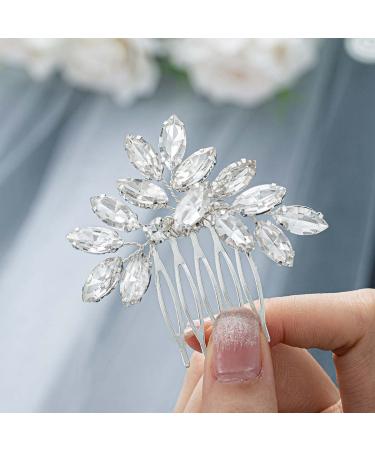 Foyte Wedding Hair Comb Crystal Bridal Headpieces Rhinestone Hair Pieces Bridesmaid Side Combs Hair Accessories for Women and Girls