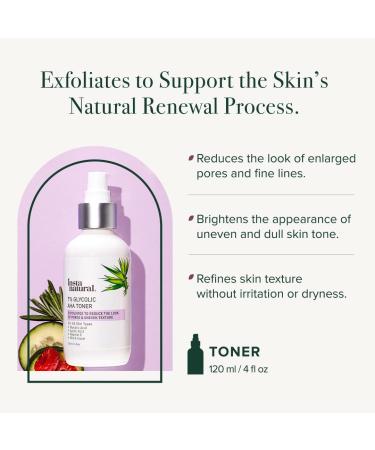InstaNatural 7% Glycolic AHA Toner | Exfoliate & Refresh | 4 fl oz - Buy Online on GoSupps.com