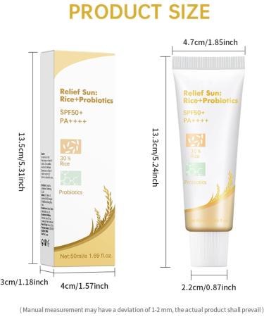 Rice Sunscreen Organic Sunscreen with Centella Probiotic Rice Sunscreen for Face and Body Moisturizing Sunscreen (1) - Buy Online on GoSupps.com