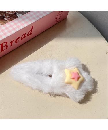 Sweet Hair Clip Layered Star Shape Snap Hairpin Plush Hair Clip for Ponytail Bangs Hairpins for Teenagers Children - Buy Online on GoSupps.com