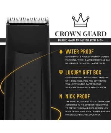 Crown Guard Ball Trimmer - USB Rechargeable Electric Men's Body Groomer | Waterproof & Cordless Pubic Hair Shaver | Lightweight & Luxury Ball Shaver - Buy Online on GoSupps.com