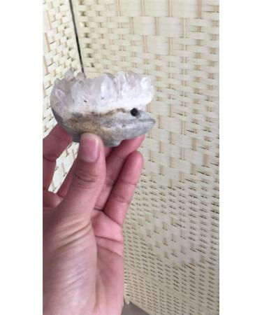 2018 Natural Clear Crystal Cluster Hedgehog Handmade Carved Crystal Gemstone Animal as Gift Decoration - Buy Online on GoSupps.com