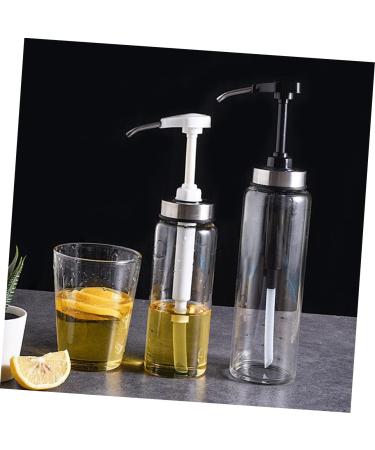 KICHOUSE Clear Container Liquid Condiment Dispenser Honey Dispenser Large Syrup Pump Bottle Jam Container Syrup Server Kitchen Cabinet Empty Glass Oil Container Press Mouth Stainless Steel - Buy Online on GoSupps.com