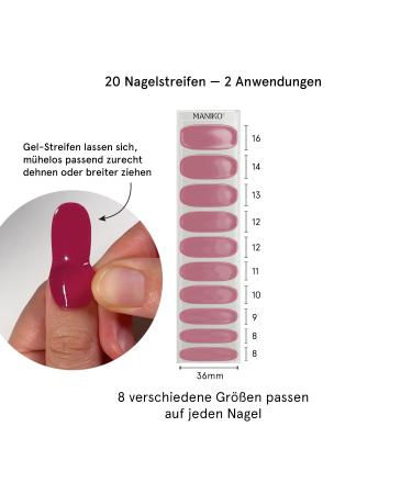 Maniko UV Gel Strips - Vegan & Long-Lasting Self-Adhesive Nail Film for Natural Nails (20 Vintage Velvet Strips) - Up to 2 Applications - Buy Online on GoSupps.com