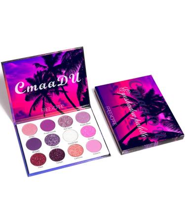 MEICOLY Glitter Eyeshadow Palette - 12 Colors, Pressed Shimmer Pigmented Mineral Makeup for Long-Lasting Matte Mermaid Eyes - Purple Pink Ultra Palette - Buy Online on GoSupps.com