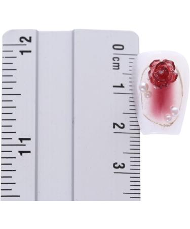 PN-019 Press-On Nails Hand Nails Polished 10 Pieces Reusable Artificial Nails Rose Butterfly Rhinestone Glitter Pink Red - Buy Online on GoSupps.com