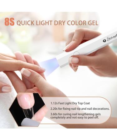 Portable UV LED Nail Lamp | Mini Nail Dryer for Quick Gel Curing | USB Rechargeable Flashlight for DIY Manicure | White - Buy Online on GoSupps.com