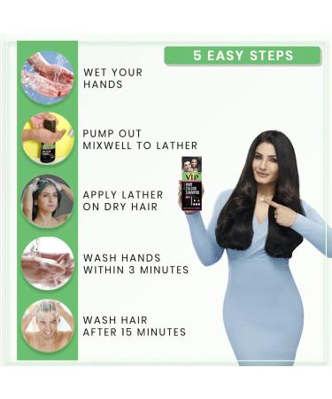 VIP 3 in 1 Hair Color Shampoo - 180 ml / 6.08 fl oz | Achieve Vibrant Hair Color Easily - Buy Online on GoSupps.com