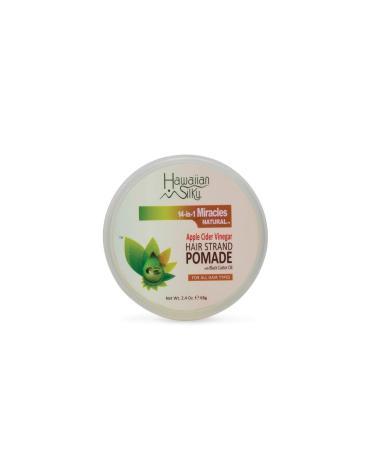 Hawaiian Silky Apple Cider Vinegar Hair Pomade with Black Castor Oil 2.4 oz - for Strong Natural Hold on All Hair Types - Good on Color Treated Hair - for Men Women & Kids