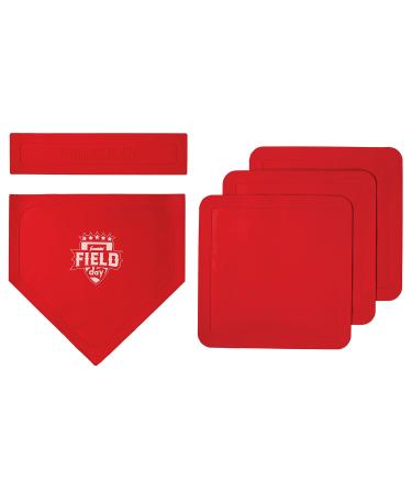 Franklin Sports Field Day Baseball Base Set - Throw Down Rubber Bases for Baseball + Softball with Home Plate - Portable Backyard Baseball, Softball, Kickball Bases - Easy Set Up Rubber Base Set Red - Buy Online on GoSupps.com