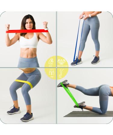 5-Pack Exercise Resistance Bands Set - 100% Natural Latex for Men and Women - Ideal for Fitness, Yoga, Pilates, and Rehabilitation - Buy Online on GoSupps.com