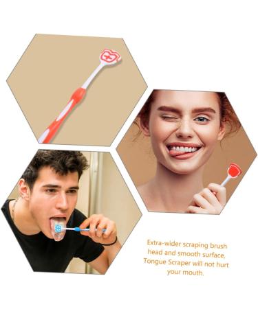 Minkissy 6-Pack Tongue Cleaning Brushes - Portable Tongue Scrapers for Adults - Effective Tongue Hygiene Tool - Nanoplastic Design - Blue & Orange - 19.5x3x0.6cm - Buy Online on GoSupps.com