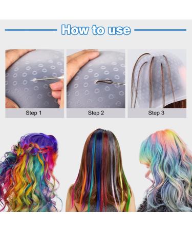 WZHHDM Highlighting Cap Punched Hole Silicone Highlight Hair Cap with Needle Professional Salon Silicone Hairdressing Tools Reusable Highlighting Caps and Needle for Women Men - Buy Online on GoSupps.com