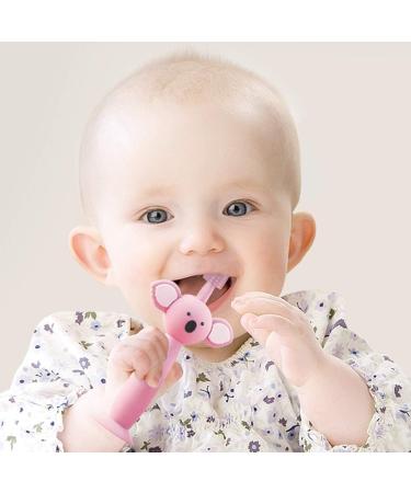 Vicloon Baby and Toddler Toothbrush Set - 3 PCS Soft Silicone Toothbrush with Cute Koala Design | Food Grade, Replacement Heads | Oral Care for 0-3 Year Old (Pink) - Buy Online on GoSupps.com