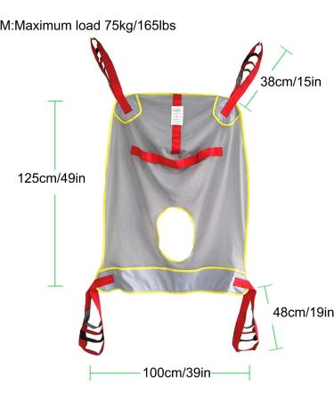 Patient Lift Toileting Sling Full Body Patient Lifting Harness Mesh Patient Lift Sling for Nursing Elderly Disabled XL - Buy Online on GoSupps.com