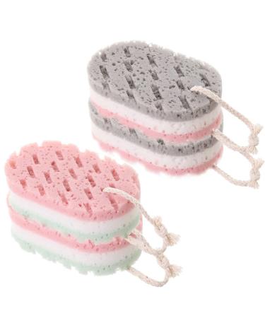 Cabilock 8 Pcs Exfoliating Sponge Face Scrubber Bath Tools Body Cleaning Sponge Bathing Bubble Making Sponge Face Cleansing Sponge Face Cleaning Tools A200 Bath Ball Tricolor