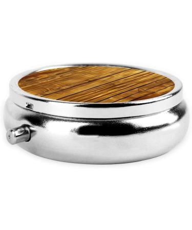 Gold Sequin Sparkle Round Pill Box | 3 Compartment Portable Travel Medicine Organizer - Mini Decorative Pill Case for Vitamins & Tablets - Buy Online on GoSupps.com