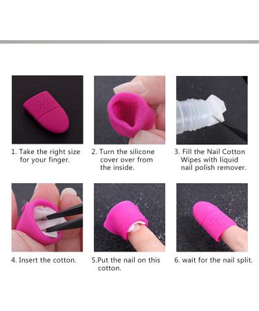 AUklOPVZZ Nail Polish Remover Tool Silica Gel Nails Cleaning Cover Simple Easy Nails Accessories Nails Supplies Removal Tools - Buy Online on GoSupps.com