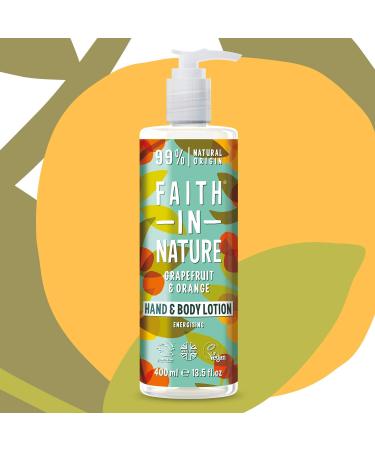 Faith in Nature Grapefruit & Orange Hand and Body Lotion - Energizing Vegan Formula Cruelty-Free 400ml - No SLS or Parabens - Buy Online on GoSupps.com