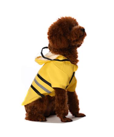 Wizland Dog Raincoat Dog Rain Jacket with Hood Lightweight Waterproof Jacket X-Small to XX-Large Dogs and Puppies(Yellow,XS) X-Small Yellow