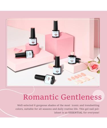 Modelones Gel Nail Polish - 6 Colors Nude Pink Gel Polish Kit White Pastel Light Pink Nail Polish Gel Barely Pink Soak Off U V Gel Nail Starter Kit Popular Nail Art DIY Salon Home Manicure Gifts - Buy Online on GoSupps.com