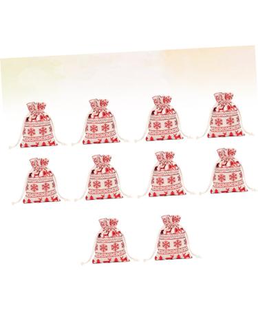 ORFOFE 10pcs Tote Bag Xmas Handbag Santa Sack Bag Storage Bag Biscuit Bag Candy Box Christmas 13.50X10.00X0.30CM As Shown - Buy Online on GoSupps.com