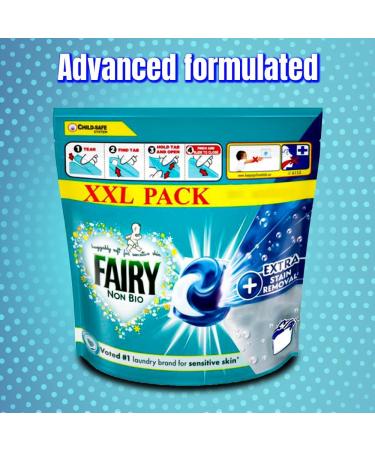 Direct Mart Fairy Non-Bio PODS Washing Liquid Laundry Detergent Capsules Tablets 70 Washes | with 47cm x 32cm Washing Laundry Bags for Socks Underwear Bra and More - Buy Online on GoSupps.com
