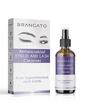 Brangato Eyelid and Lash Cleanser - Dry Eye Relief, Stye and Blepharitis Treatments, FDA-Cleared Hypochlorous Acid Spray, 60mL(2oz)