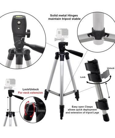 50 Aluminum Camera Tripod with Bubble Level Indicator for GoPro HERO Cameras + Mount & Cloth - Buy Online on GoSupps.com