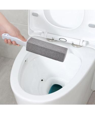 Toilet Pumice Stone with Handle - Pumice Stone Brush Toilet Bowl Clean Brush with Handle Powerfully Cleans Away Limescale Stain Hard Water Rings Calcium Buildup Iron Klufo - Buy Online on GoSupps.com