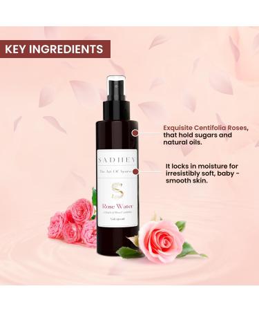 Buy Sadh ev 100% Organic Rose Water Face Mist 150ml - Glowing Pore Tightening Toner - International Shipping Available - Buy Online on GoSupps.com