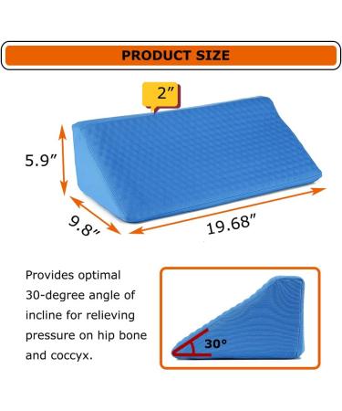 30 Degree Incline Gel Wedge Pillow for Sleeping & Body Positioning - Back Pain Relief & Elevated Legs Support - Medical Grade Foam Bed Wedge - Buy Online on GoSupps.com
