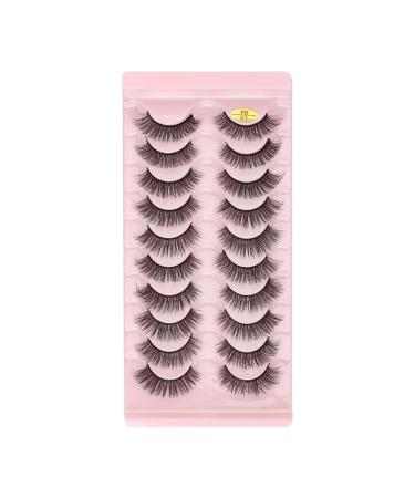 UAMOU Lashes Volume Fluffy Dense Russian Curling Fake Eyelashes Mink Eyes Extension Russian Strip Lashes handmade Cheerfully (Color : 10pairs 7D-01 Size : 2 Boxes)