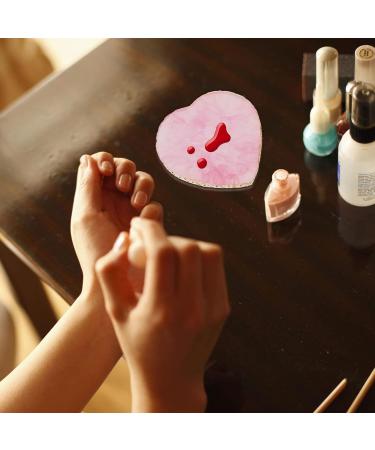 Lurrose 2Pcs Heart Shape Resin Agate Makeup Palette - Ideal for Nail Art & Foundation Mixing | International Shipping - Buy Online on GoSupps.com