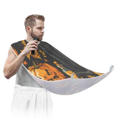 Halloween Cat Beard Bib Apron Beard Hair Catcher for Men Shaving Fathers Day Anniversary Christmas Gifts for Dad Husband Beard Bib with 2 Suction Cups
