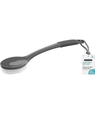 Freeman Gentle Bristle Bath Brush - Soft & Stiff Shower Bristles - Long Rubber Handle - Exfoliates Skin for Back & Body - Stimulates Blood Circulation - 1 Count - Buy Online on GoSupps.com