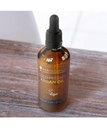 PraNaturals 100% Moroccan Argan Oil 100ml - Vitamin E for Skin, Hair & Nails - No Parabens or SLS - Vegan & Cruelty-Free - Buy Online on GoSupps.com
