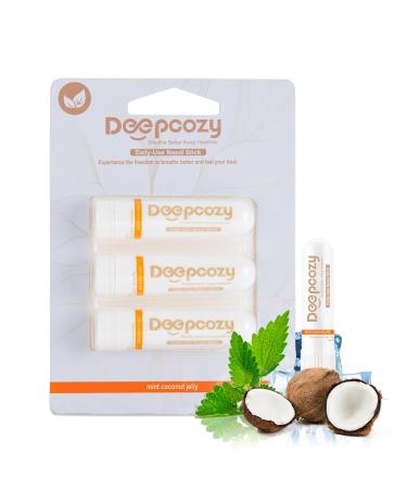 DeepCozy Nasal Stick for Adults 3 Pack Nasal Inhaler Stick for Distraction Relief & Mild Stress Portable Nasal Sticks Nose Inhaler Stick with Menthol for Work/Study/Travel (Mint White)