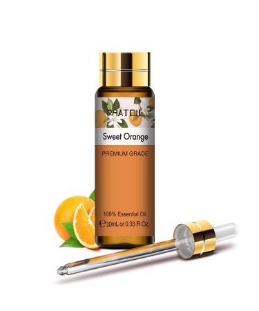 PHATOIL Sweet Orange Essential Oil 10ML - Undiluted and Cruelty-Free 100% Pure Sweet Orange Oil - Essential Oils for Diffusers for Home Pack of 1 Orange 10.00 ml (Pack of 1)